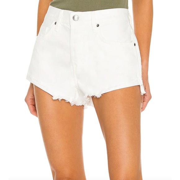FRAME Front Cuff Short Women's Denim White Cotton SHORTS Style: FCSH171 Size 31 - Picture 2 of 12